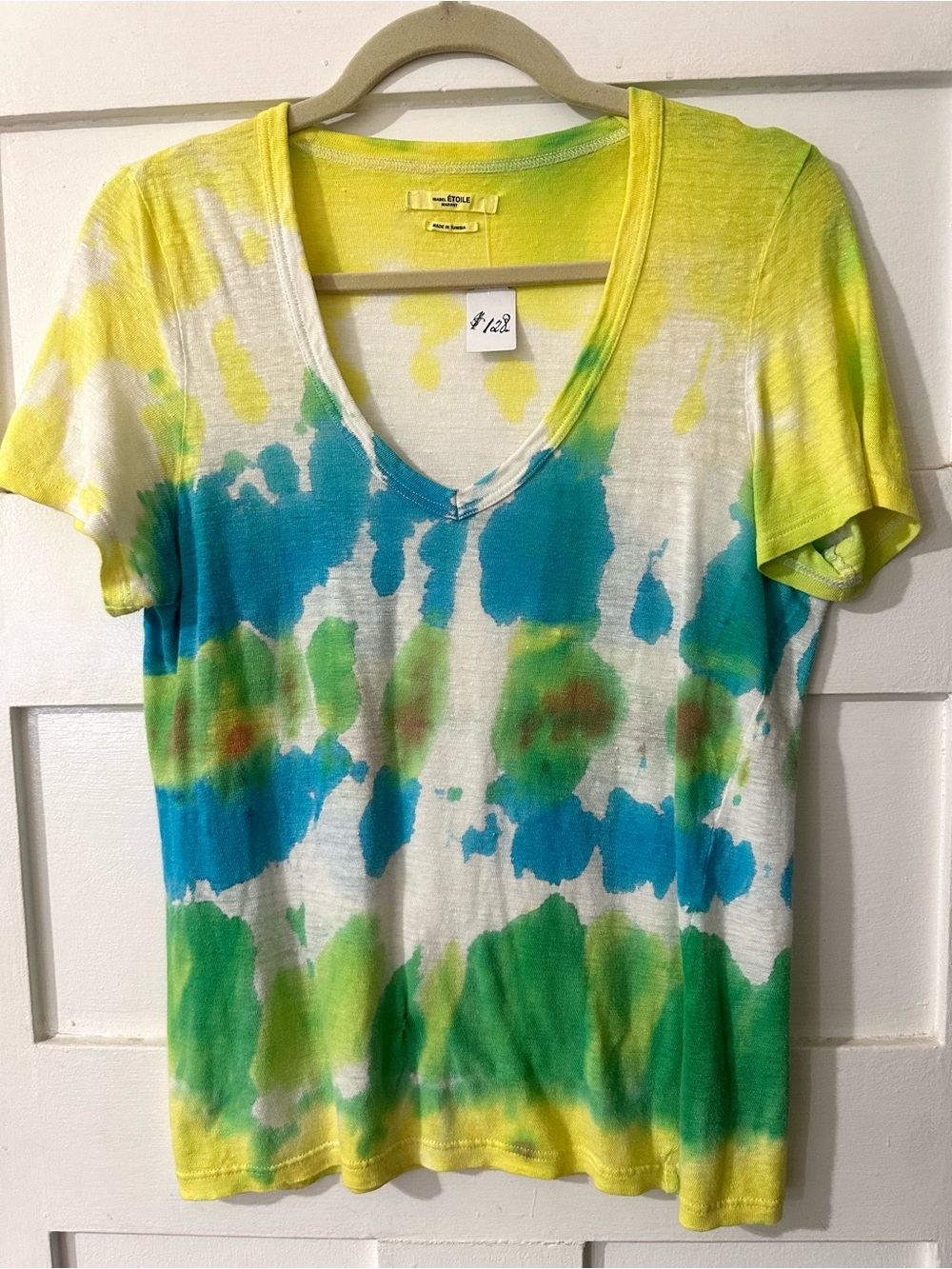 Isabel Étoile Marant Tie Dyed V-Neck Tshirt Sz Md